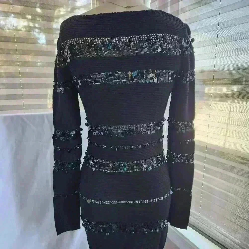 Love Republic Black Sequin Bandage Bodycon Mini Dress size small 6 - Picture 2 of 7